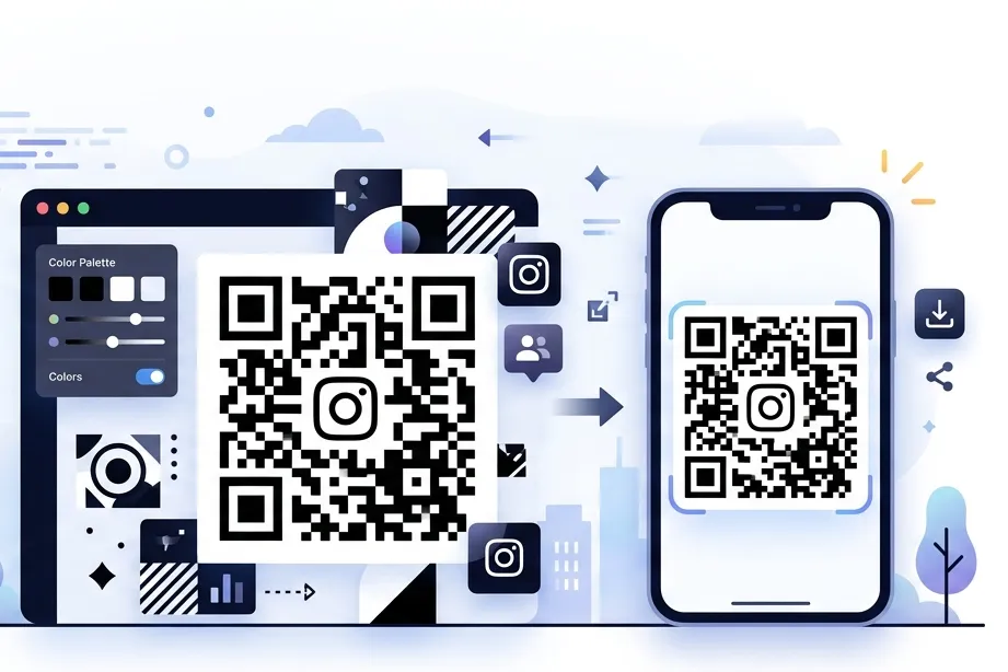 3 steps to create black and white instagram QR code