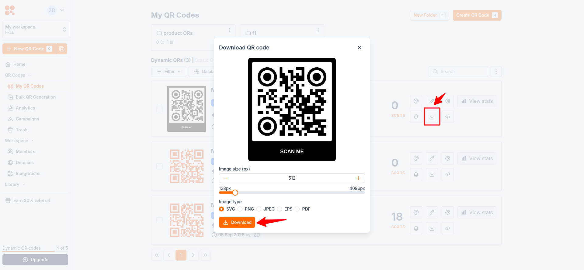 Download QR code