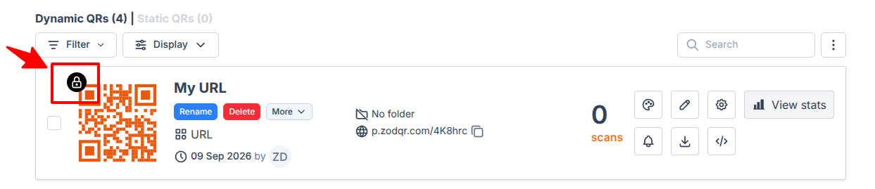 QR code with password