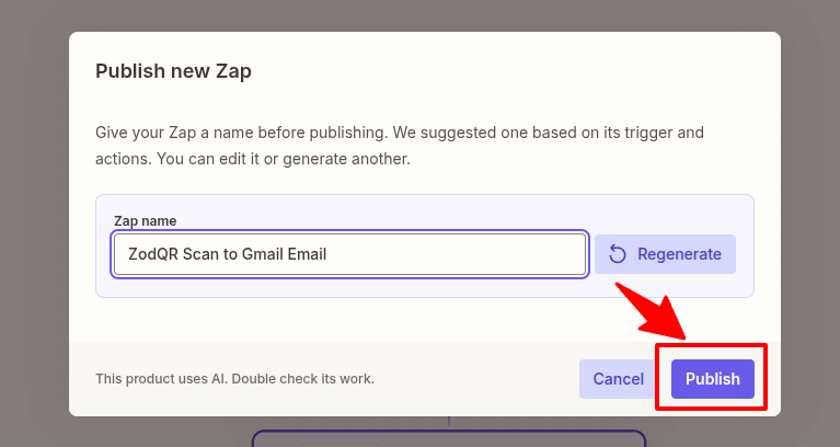 Publish Zap