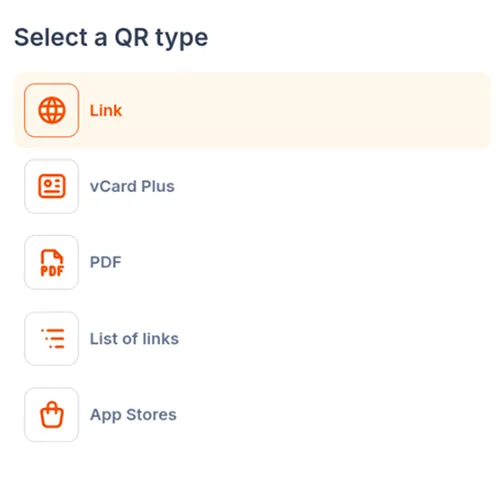 Step 1: Select QR type
