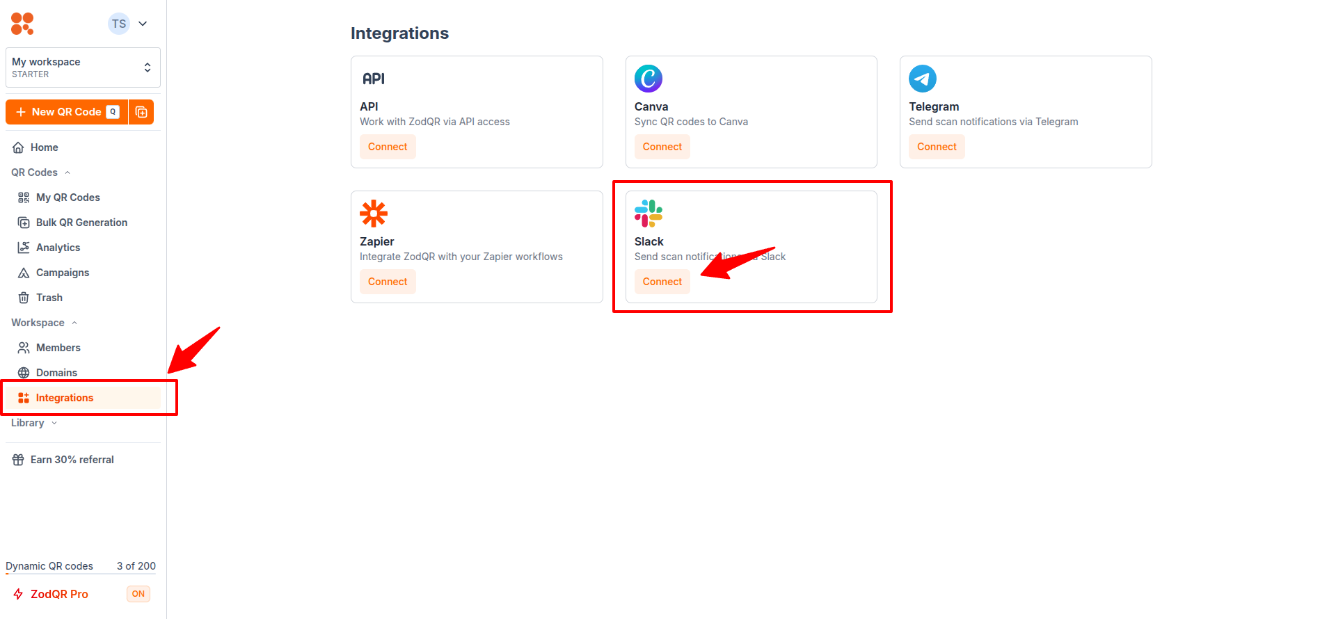 Click connect Slack