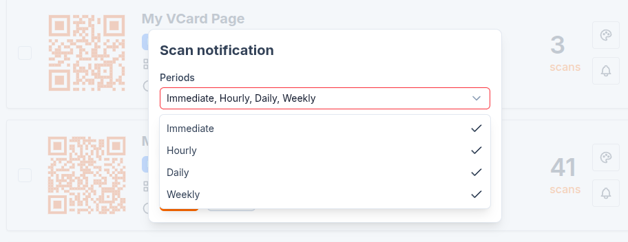Select notification periods