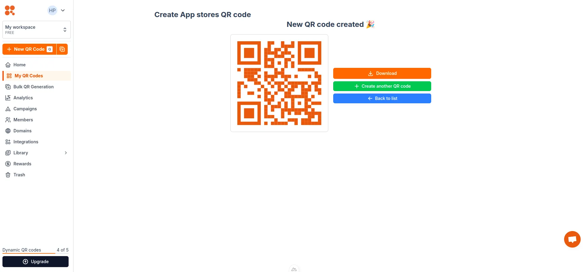 QR code created