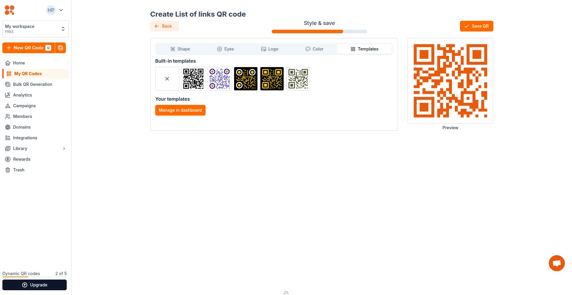 Styling QR code