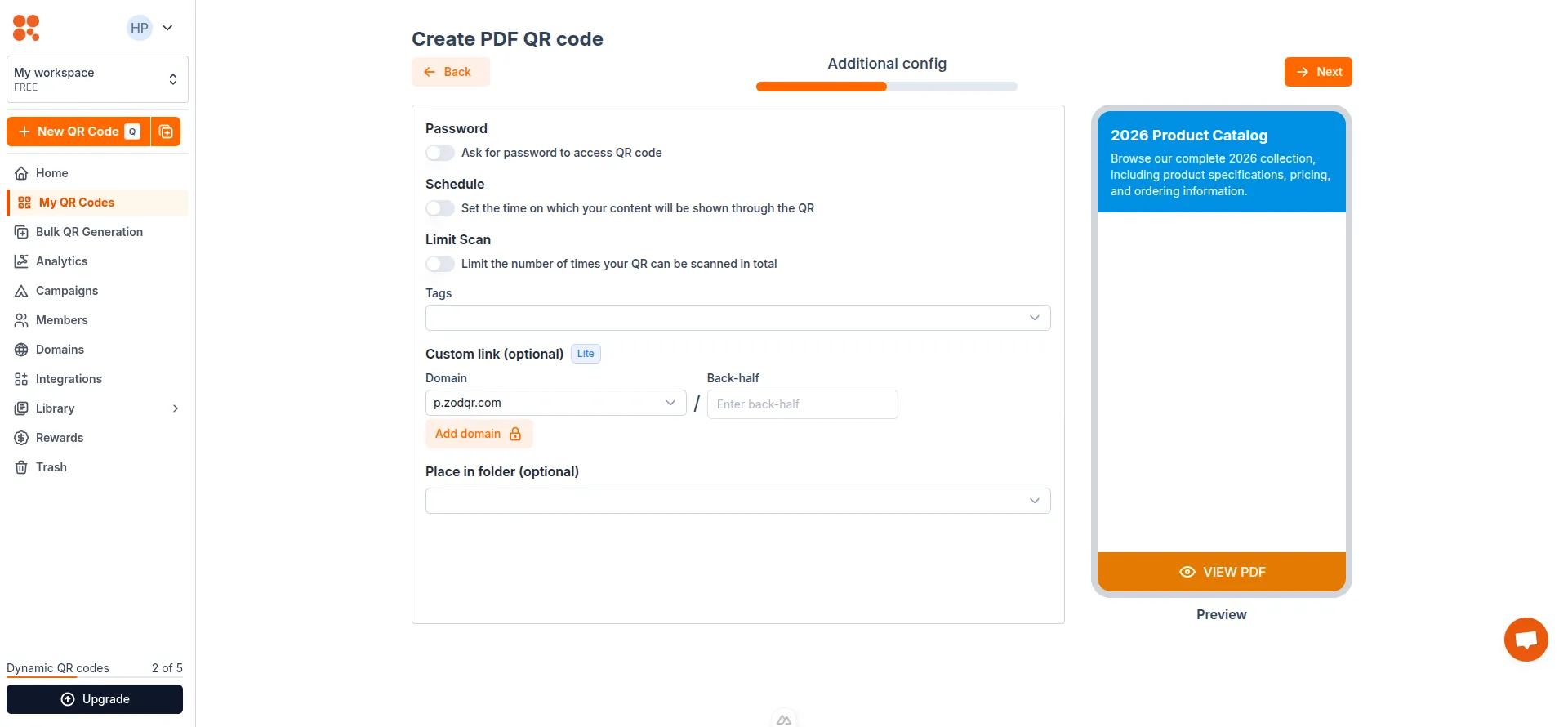Config URL QR