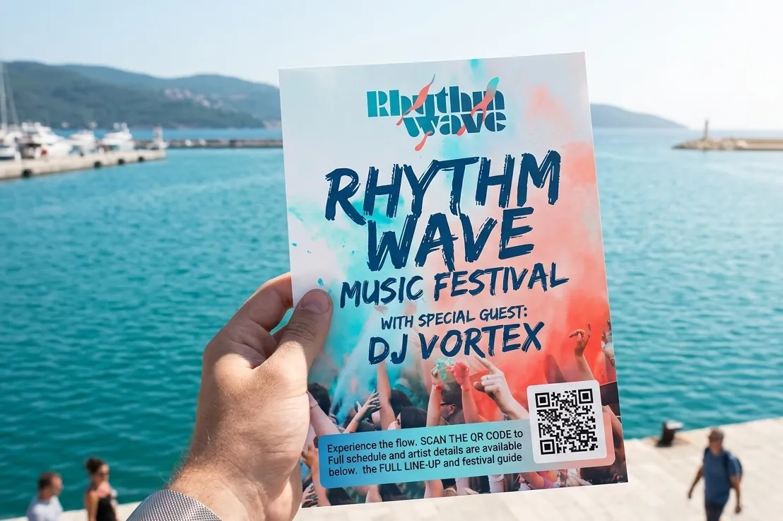 Lineup schedule accessible via smartphone scan