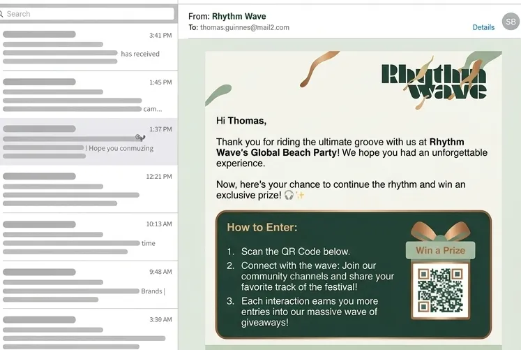 Social Media QR code for music festivals
